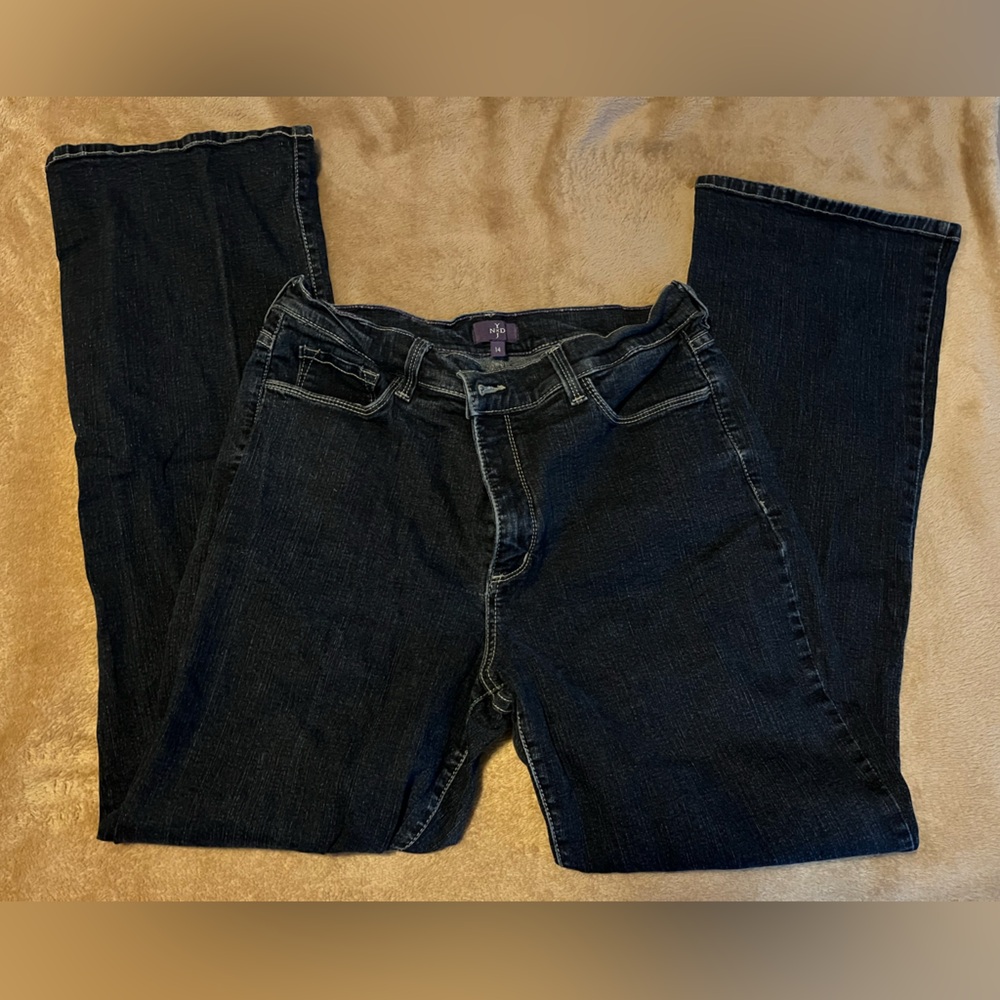 NYDJ Dark Wash Straight Leg Jeans Size 14 Boot Cut